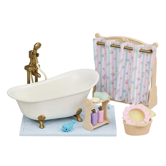 Calico Critters Bath & Shower Set, Dollhouse Furniture Set
