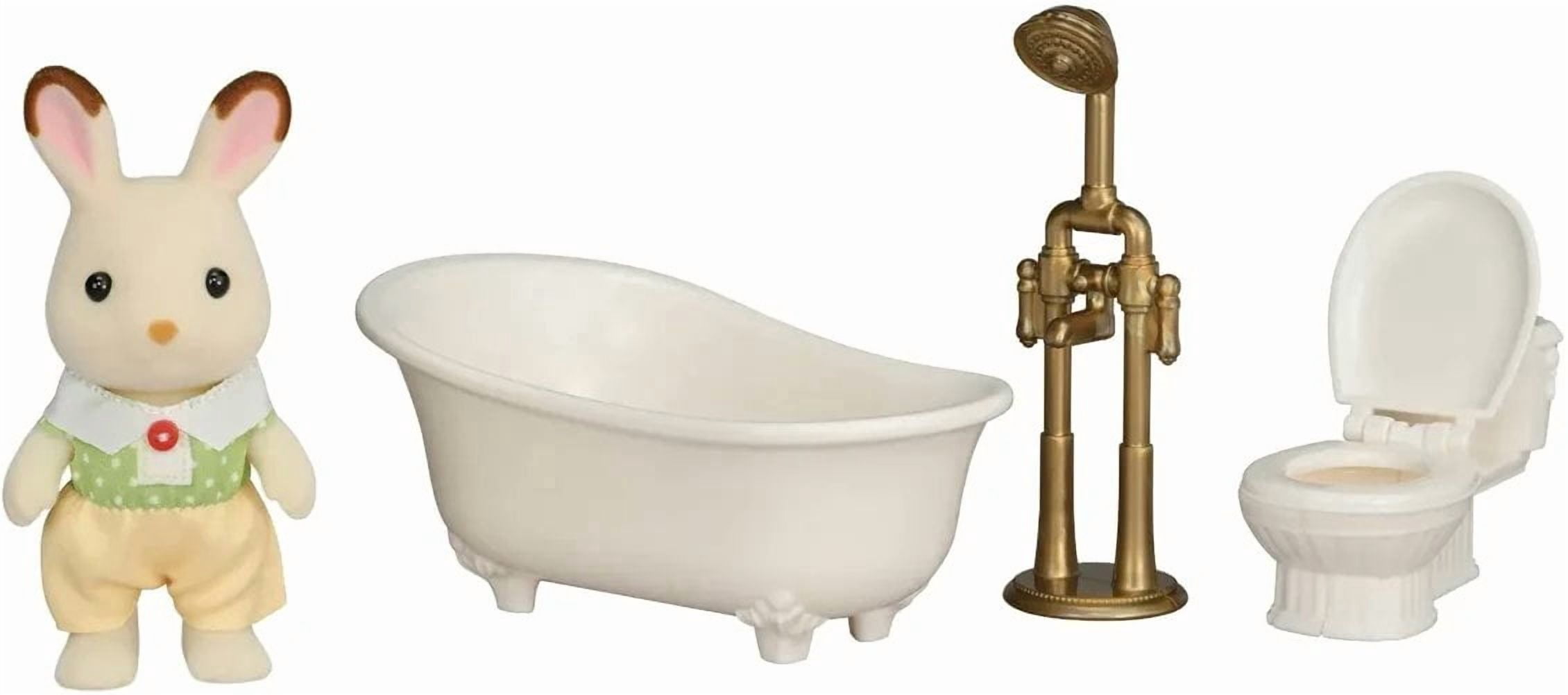 Calico Critters Chocolate Rabbit Boy Bath Time Set