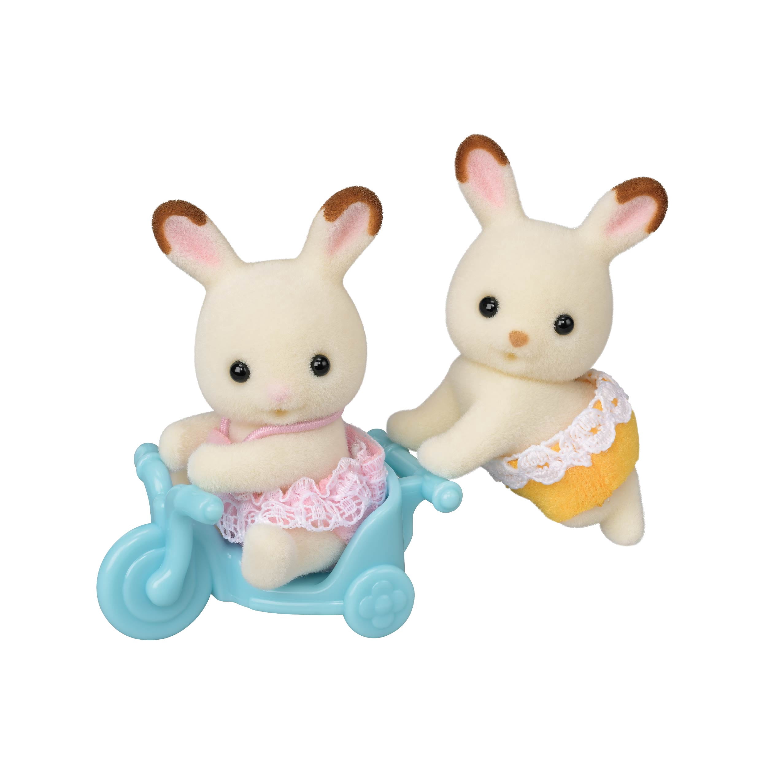 Calico Critters Chocolate Rabbit Twins, Collection of 2 Doll Figures