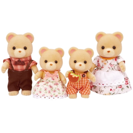 Calico Critters Cuddle Bear Family, Set of 4 Collectible Doll Figures