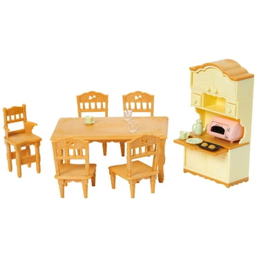 Calico Critters Dining Room Set, Dollhouse Furniture and Accessories