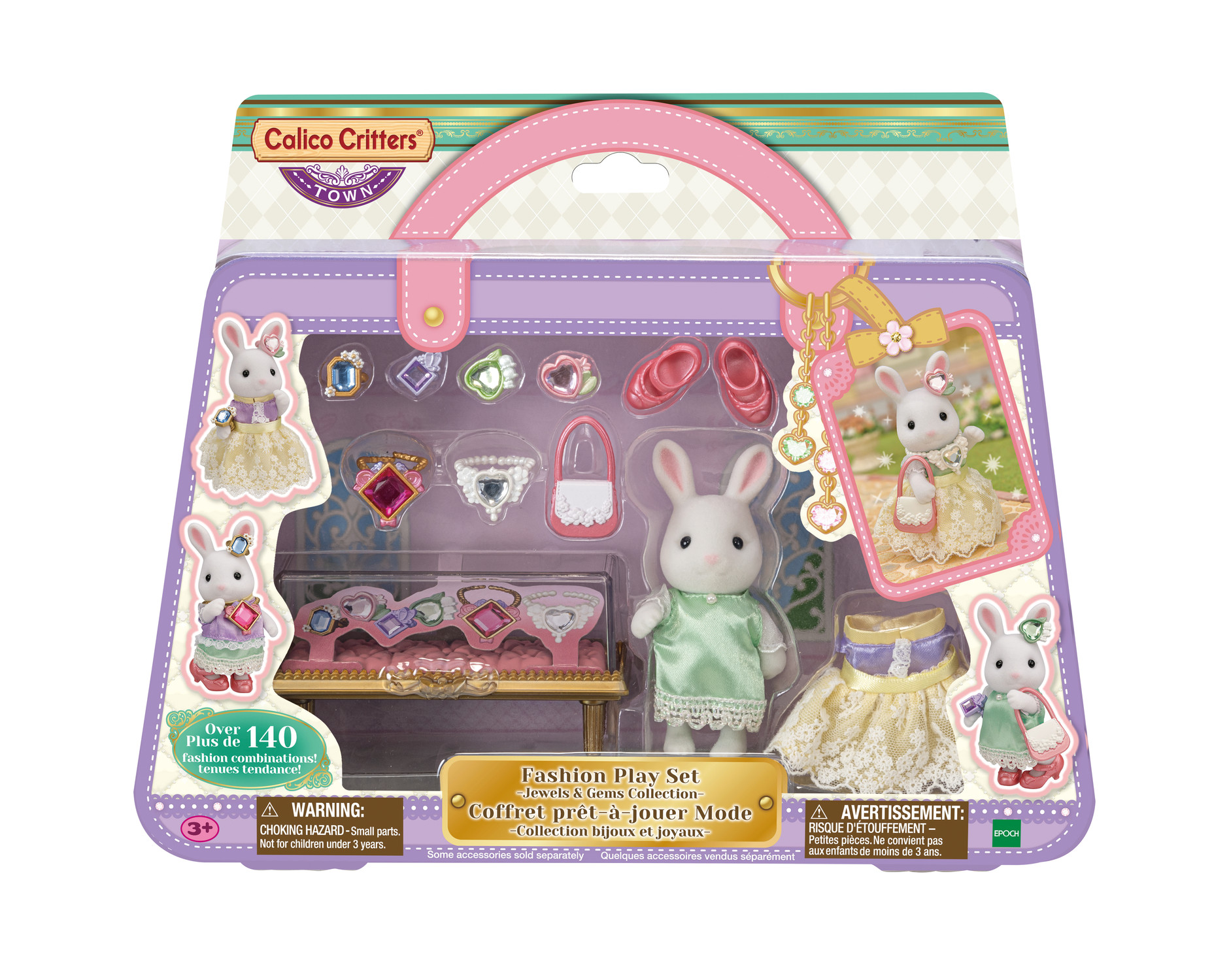 Calico Critters Fashion Playset Jewels & Gems Collection, Dollhouse Playset  with Snow Rabbit Figure and Fashion Accessories