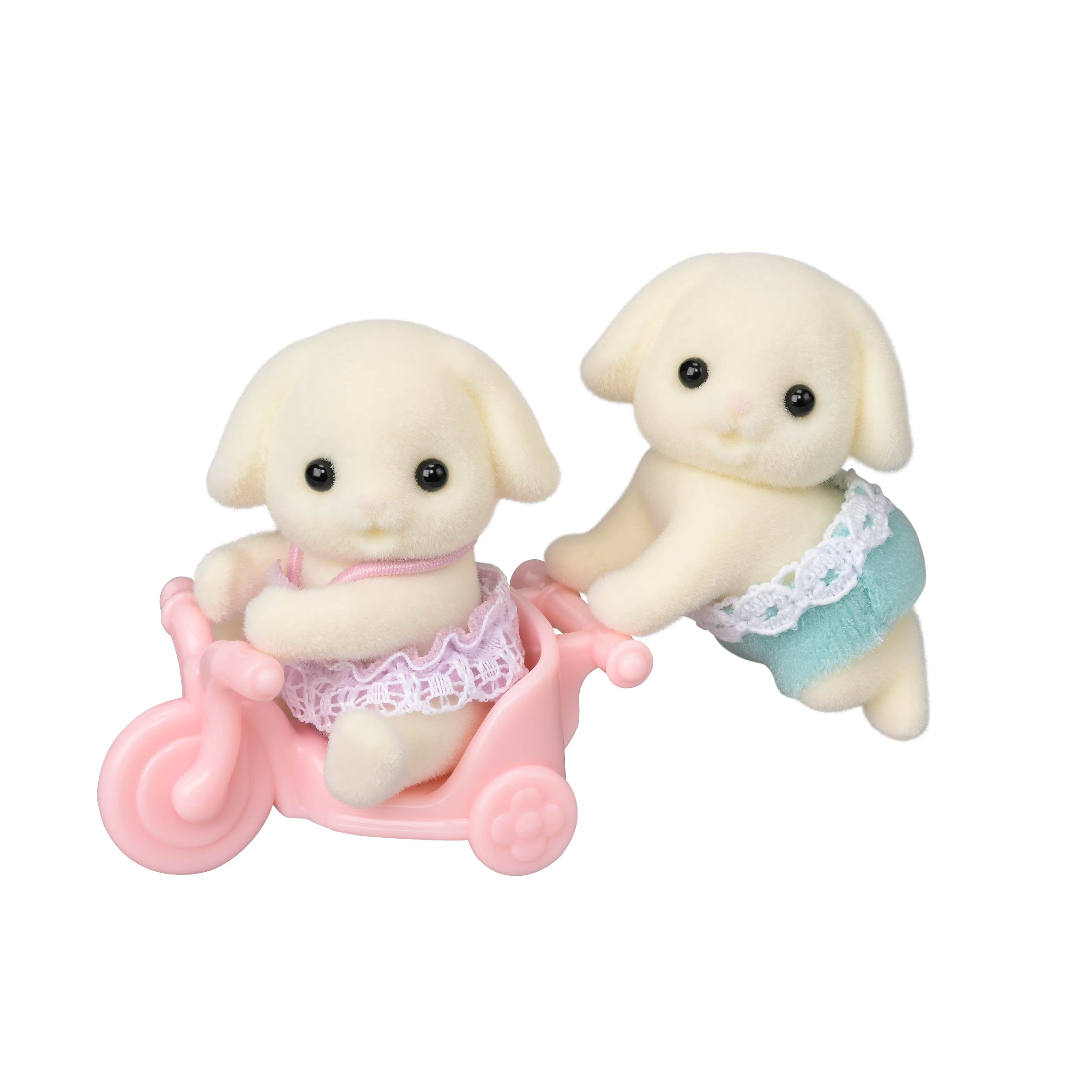 Calico Critters Flora Rabbit Twins, Collection of 2 Doll Figures