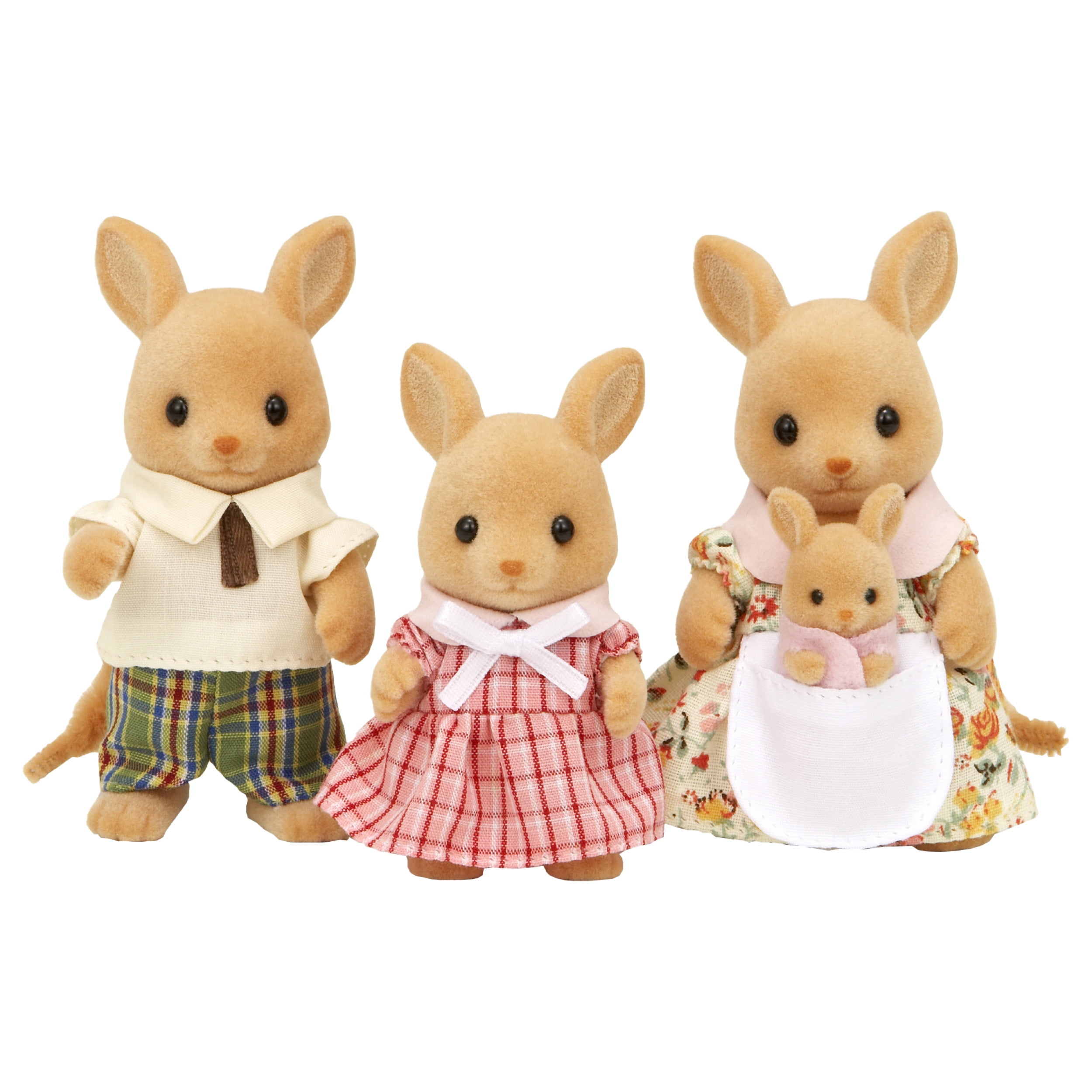 EPOCH EVERLASTING PLAY Calico Critters Hopper Kangaroo Family, Set of 4 Collectible Doll Figures