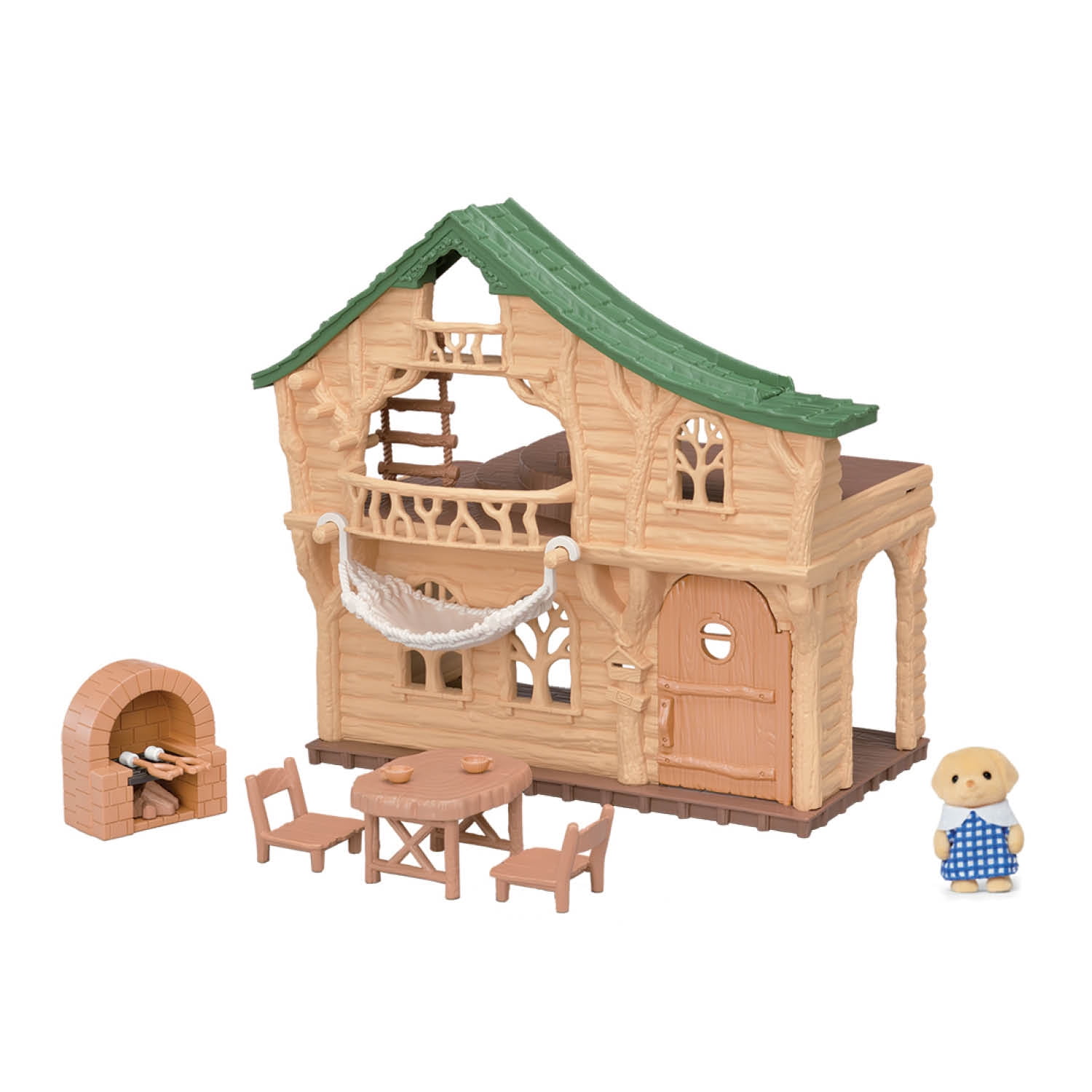EPOCH EVERLASTING PLAY Calico Critters Lakeside Lodge Gift Set, Dollhouse Playset with Figure and Furniture.