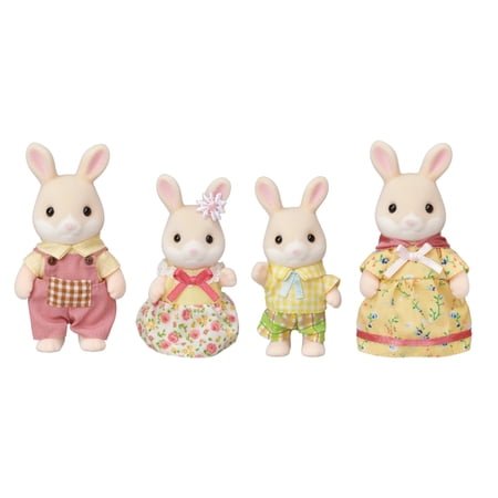 Calico Critters Marguerite Rabbit Family, Limited Edition Doll Playset with Collectible Figures, 4 Pieces