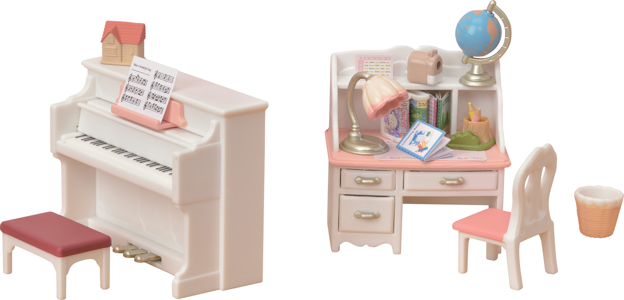 Calico Critters Piano and Desk Set and Accessories Dollhouse Furniture, 20 Pieces Included - image 1 of 1