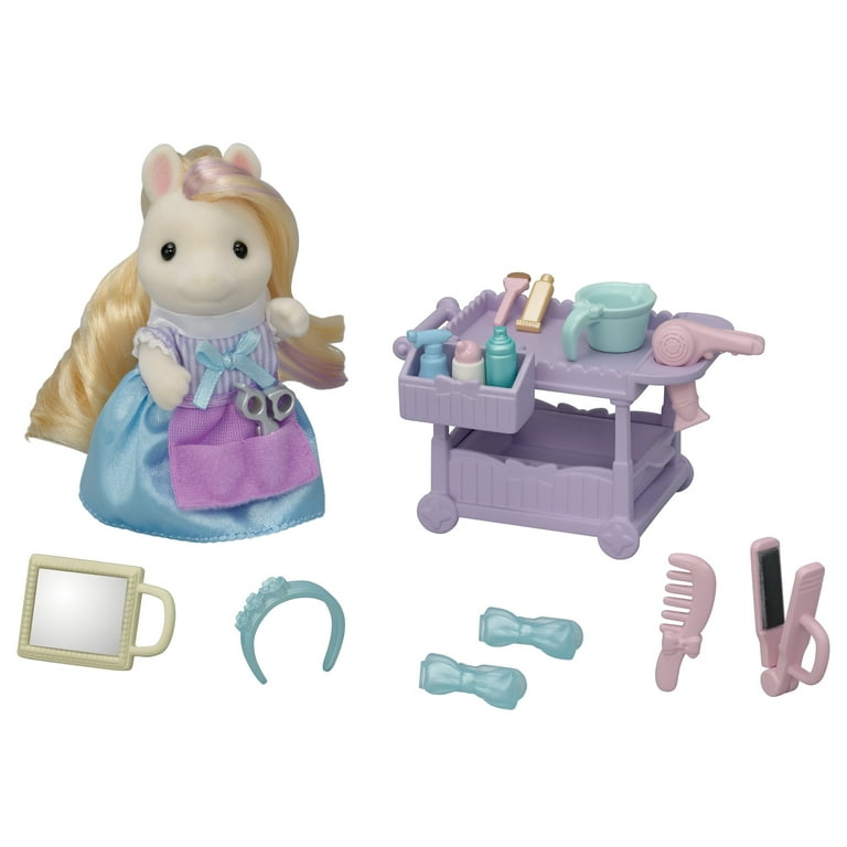 Calico Critters Pony's Hair Stylist Set, Dollhouse Playset with