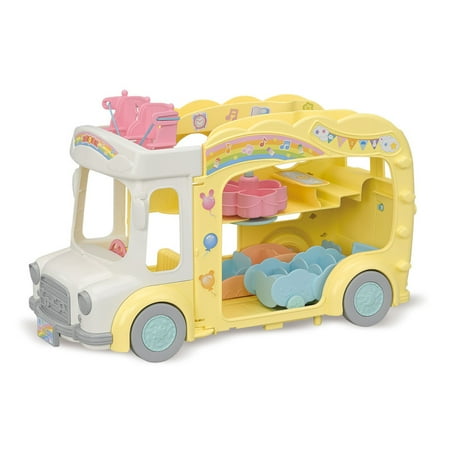 Calico Critters Rainbow Fun Nursery Bus, Toy Vehicle for Dolls