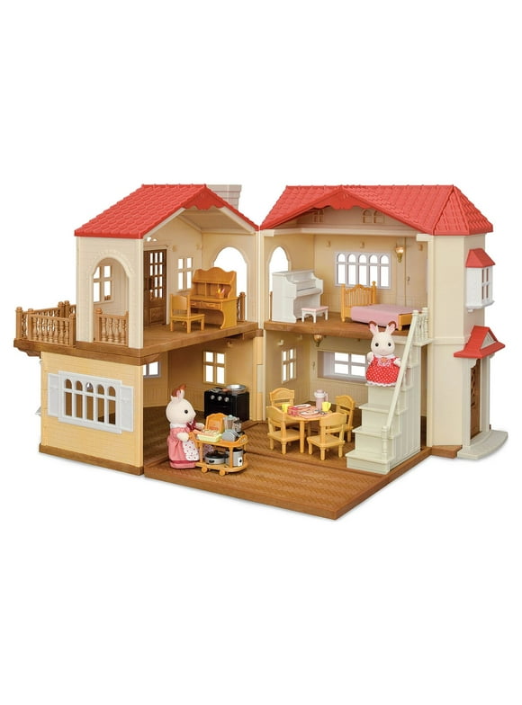 Calico Critters Red Roof Country Home Gift Set, Ready to Play with 2 Figures and Accessories