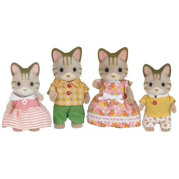 Calico Critters Sandy Cat Family, Set of 4 Collectible Doll Figures