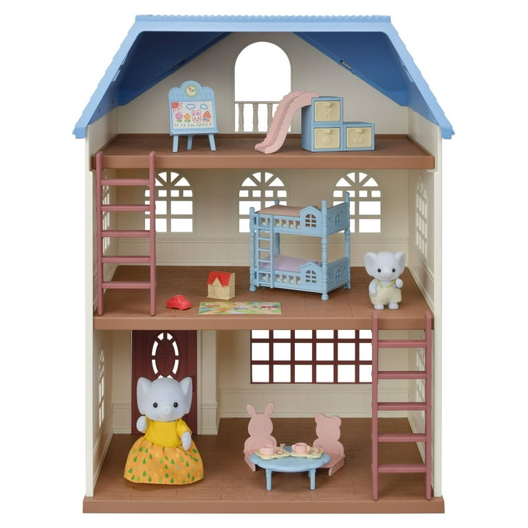 Calico Critters Sky Blue Terrace Gift Set, Dollhouse Playset with