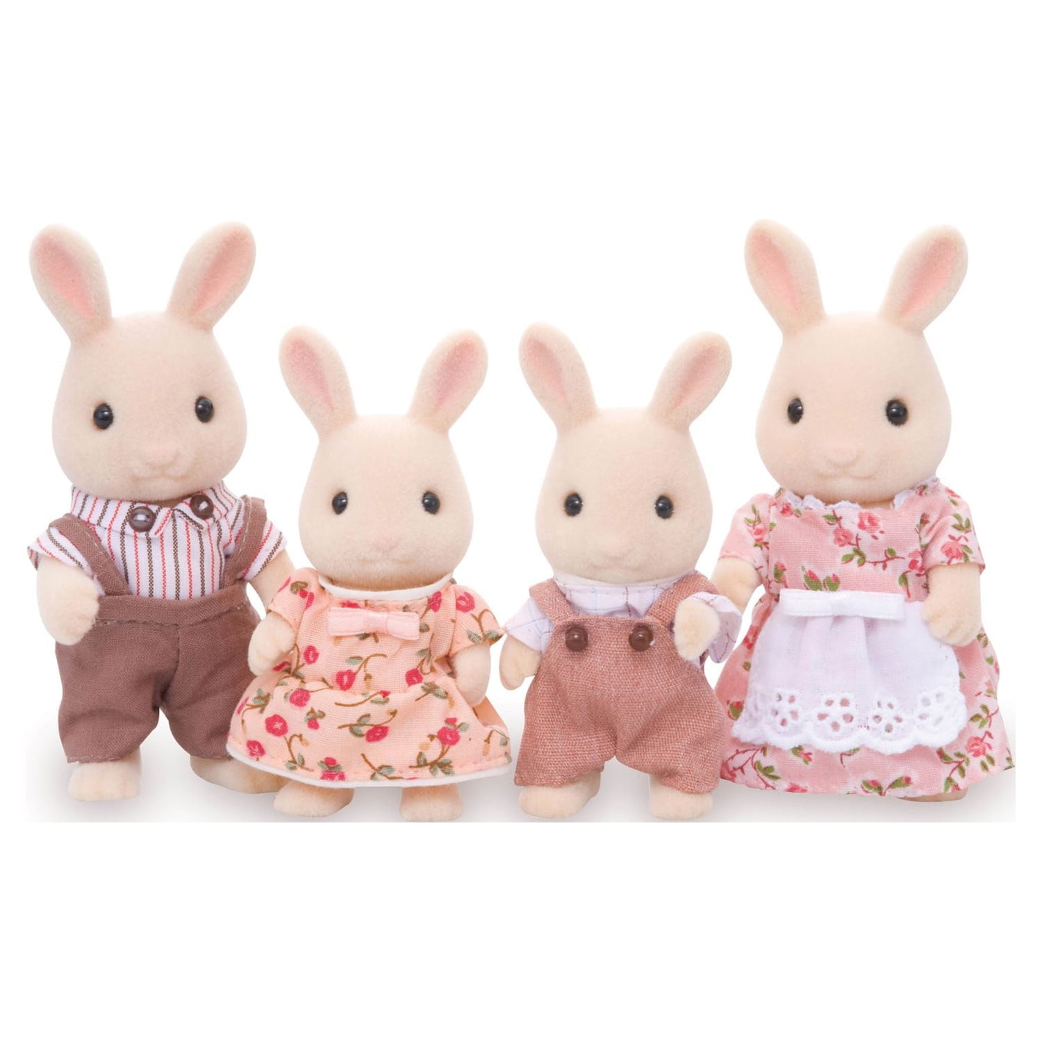 Calico Critters Sweeptea Rabbit Family, Set of 4 Collectible Doll Figures