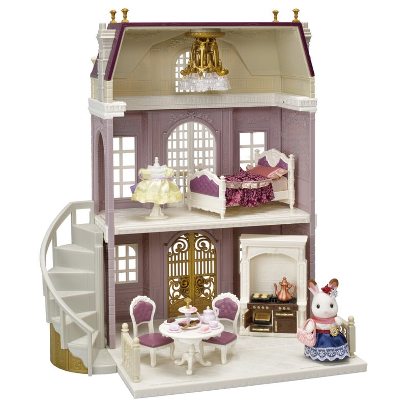 Calico Critters Town Series Elegant Town Manor Gift Set, Dollhouse Playset with Figure, Furniture and Accessories