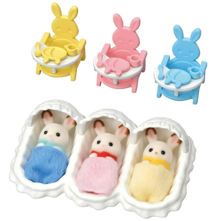 Calico Critters Triplets Care Set Dollhouse Playset with 3