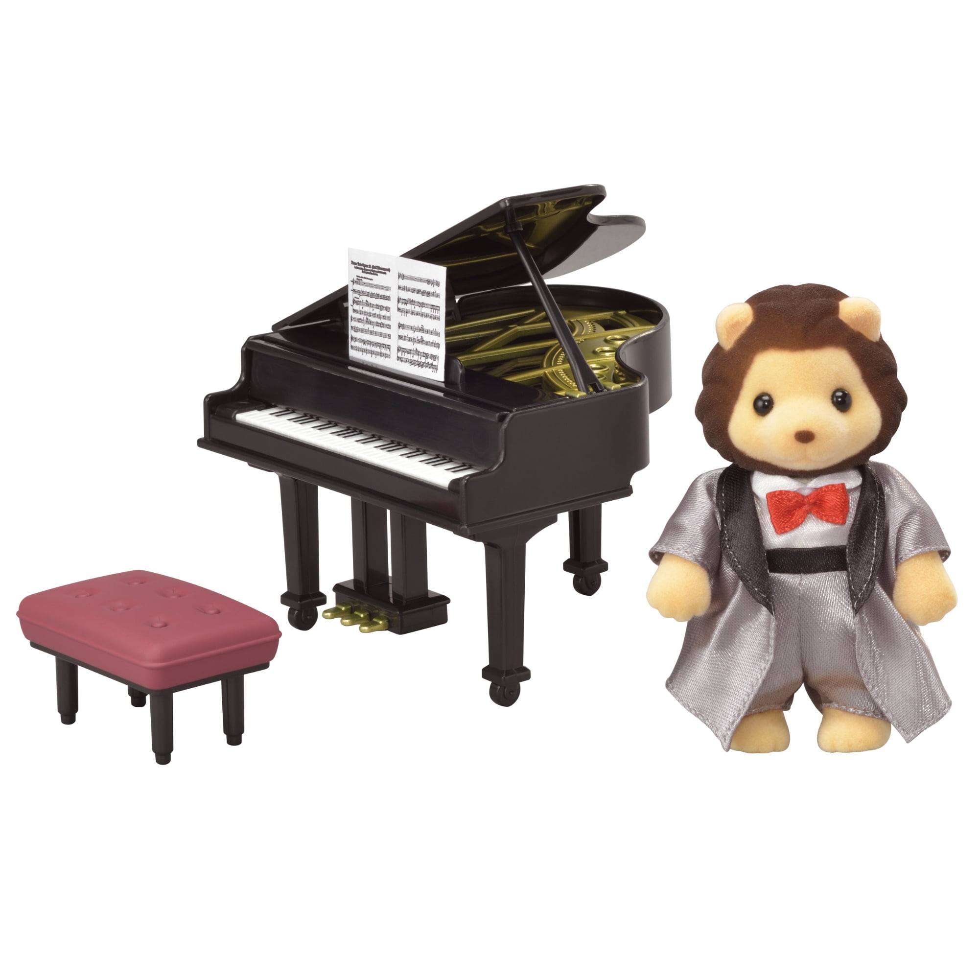 instruktør Kollega tage ned Calico Crittes Town Series Grand Piano Concert Set, Dollhouse Playset with  Figure and Musical Accessories - Walmart.com