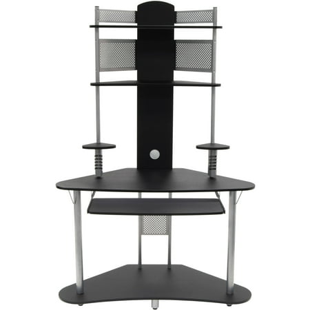 Calico Designs - Arch Tower Computer Desk - Black/Silver