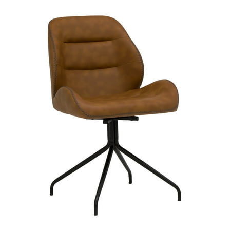 Calico Designs - 4-Pointed Star Faux Leather Accent Chair - Copper