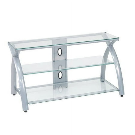 Calico Designs - Futura 3-Tier Glass TV Stand for Most Flat-Panel TVs Up to 46" - Silver