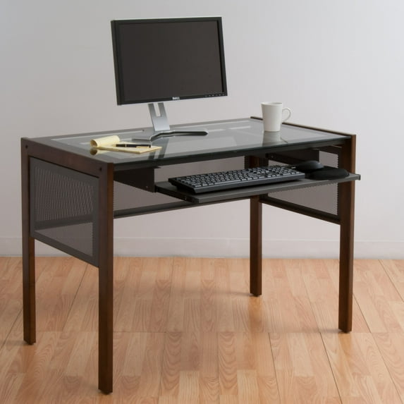 Calico Designs Office Line 42 in. Main Desk - Sonoma Brown with Optional Keyboard Shelf