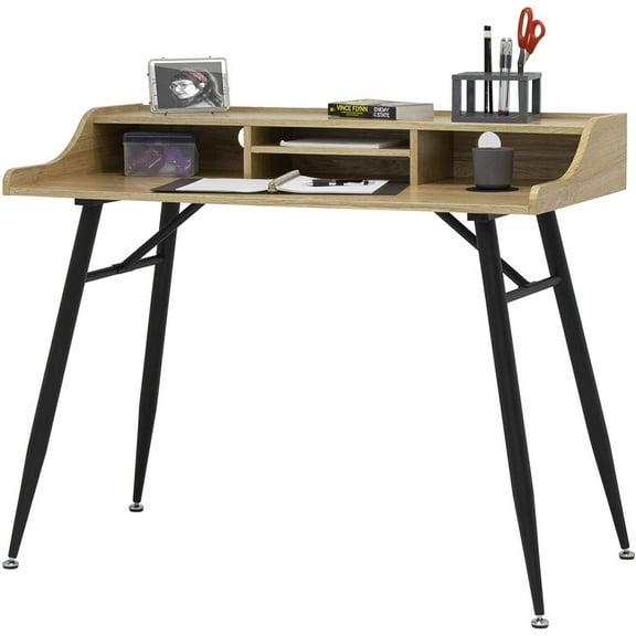 Woodford 42" Wide Writing Desk with Storage Hutch for Home Office Small Spaces