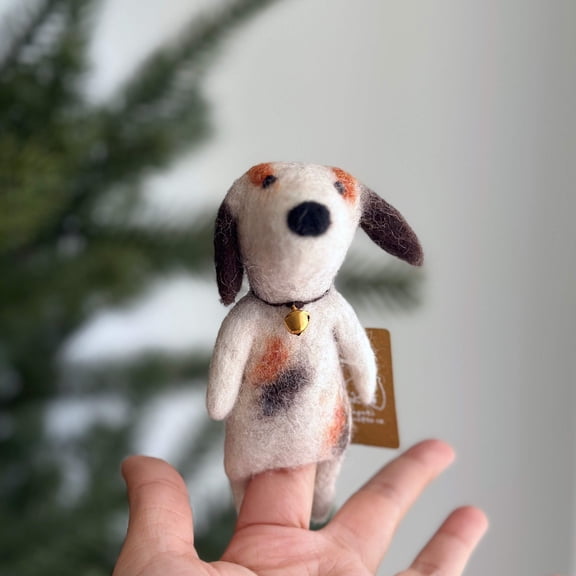 Calico Dog Finger Puppet