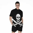 thumbnail image 1 of Calico Jack Pirate Flag Short Sleeve Men'S Rompers, Pirate Casual Summer Jumpsuits Outfit, 1 of 4