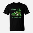 thumbnail image 1 of Calico Riding Green Truck St Patricks Day Cat Lovers Gift TShirt, 1 of 2