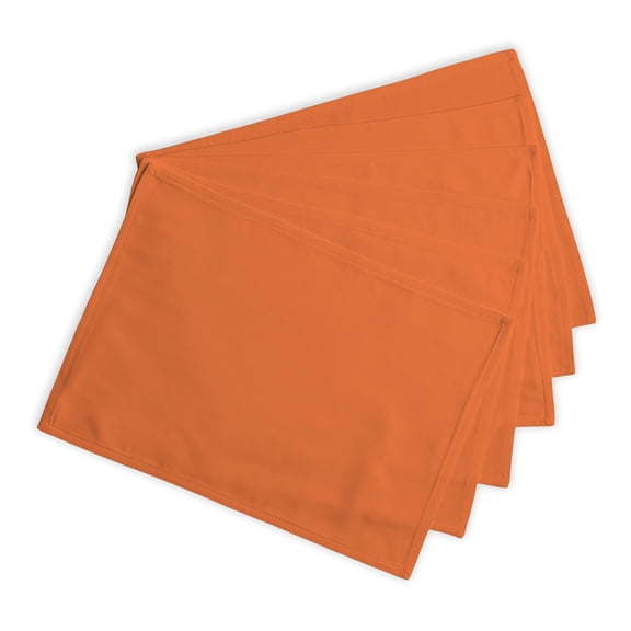Calicot Placemats Set of 6 100% Cotton Washable Cloth Place Mats Reusable Table Mats for Spring/Summer & Thanksgiving Christmas Decorations Kitchen Dining Wedding (13" x 19", Burnt Orange)