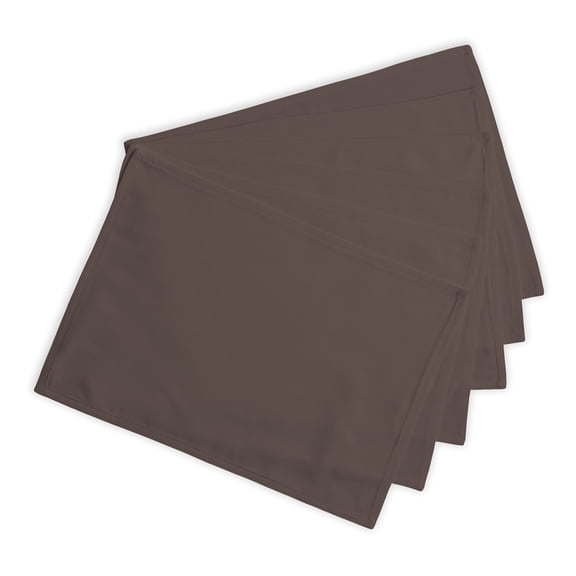 Calicot Placemats Set of 6 100% Cotton Washable Cloth Place Mats Reusable Table Mats for Spring/Summer & Thanksgiving Christmas Decorations Kitchen Dining Wedding (13" x 19", Muddy Brown)