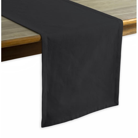 Calicot Table Runner 100% Cotton Table Runners 48 inches Long Home Kitchen Dining Party Wedding, Spring/Summer & Thanksgiving Christmas Decorations (14" x 48", Black)