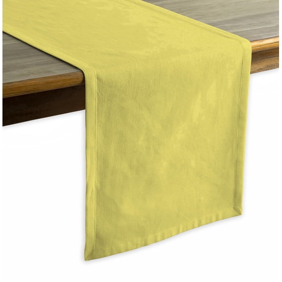 Calicot Table Runner 100% Cotton Table Runners 60 inches Long Home Kitchen Dining Party Wedding, Spring/Summer & Thanksgiving Christmas Decorations (14" x 60", Lemon Yellow)