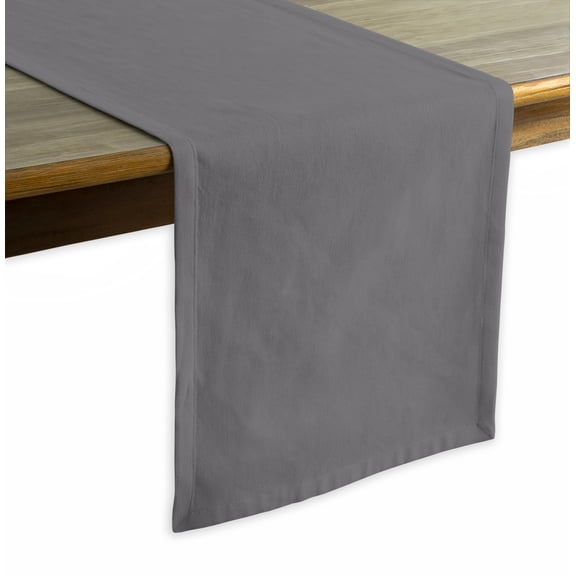 Calicot Table Runner 100% Cotton Table Runners 90 inches Long Home Kitchen Dining Party Wedding, Spring/Summer & Thanksgiving Christmas Decorations (14" x 90", Silver Grey)