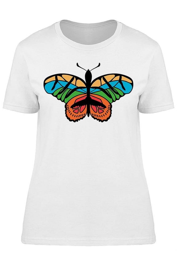 Calid/cold Colors Butterfly T-Shirt Women -Image by Shutterstock, Female Large