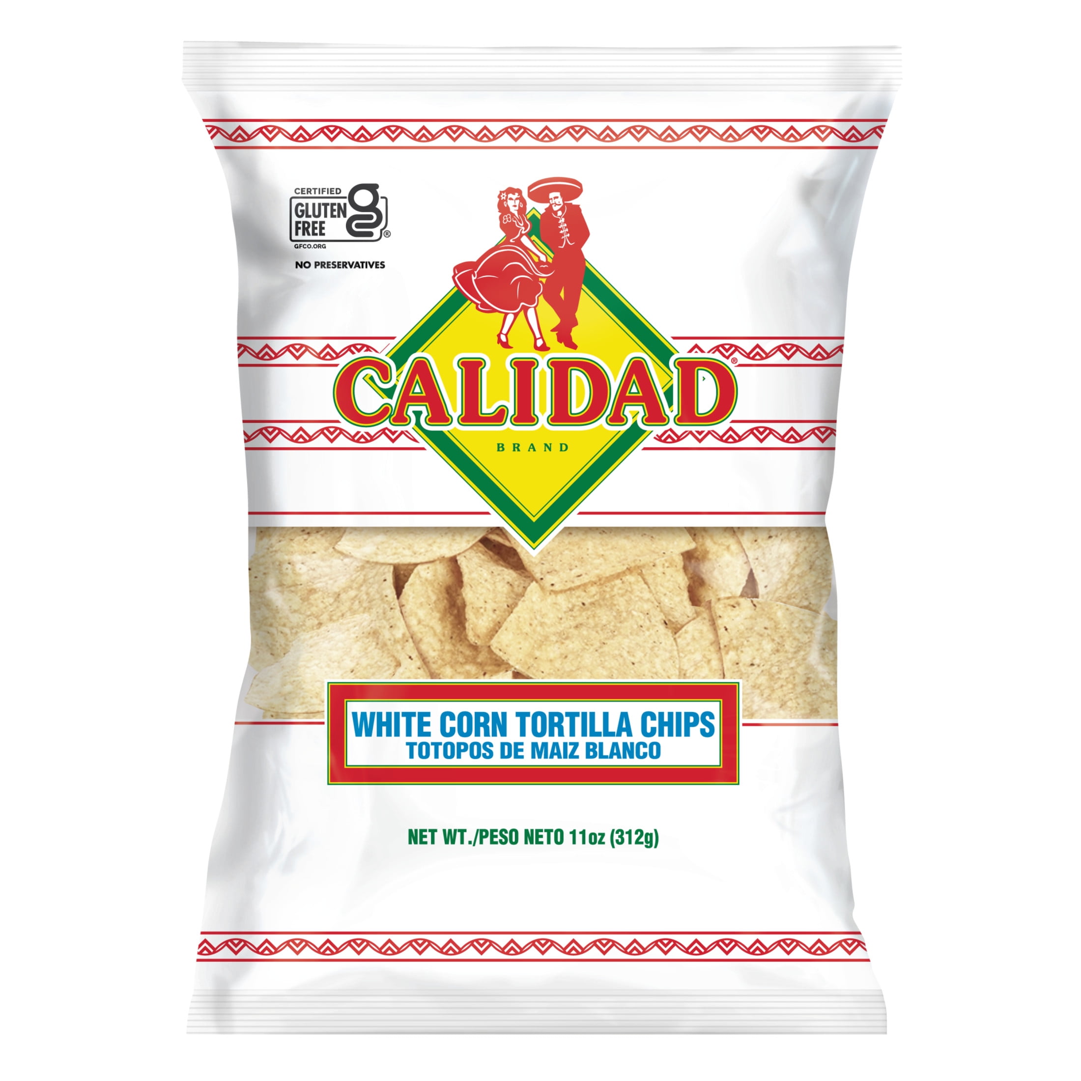 Calidad White Corn Tortilla Chips, 11 Ounce Bag
