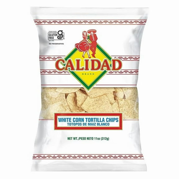 Calidad White Corn Tortilla Chips, 11 Oz ( Pack of 4 )