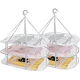 thumbnail image 1 of Caliee 2Pcs 3 Tier Hanging Sweater Drying Rack Flat Foldable Breathable Mesh Drying Rack Flat Square, 1 of 8