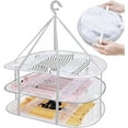 thumbnail image 1 of Caliee 3Tier Hanging Sweater Drying Rack Flat Mesh Foldable Clothes Drying Rack Large Capacity Windproof Laundry Drying Rack for Indoor Outdoor, 1 of 7