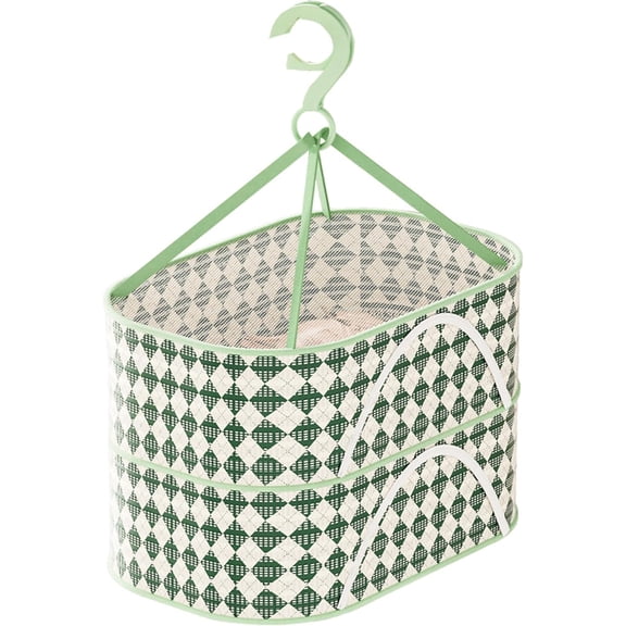 Caliee Hanging Mesh Drying Rack Windproof Sweater Drying Rack Flat Foldable Indoor Outdoor Clothes Drying Rack 2 Tier Green 11.8 x 15.7 inch
