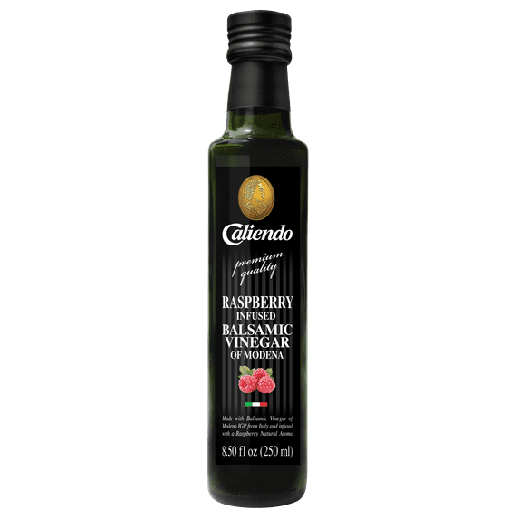 Caliendo Raspberry Infused Balsamic Vinegar, Modena IGP, Authentic Italian - 8.5 Fl Oz Bottle
