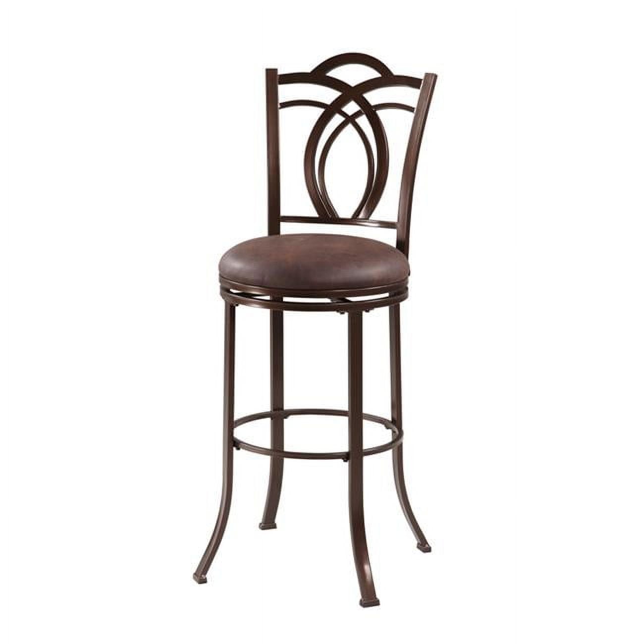 Calif Transitional Espresso Swivel Counter Stool with Faux Leather