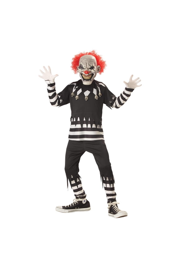 Creepy Clown Boy's Halloween Fancy-Dress Costume for Child, XL