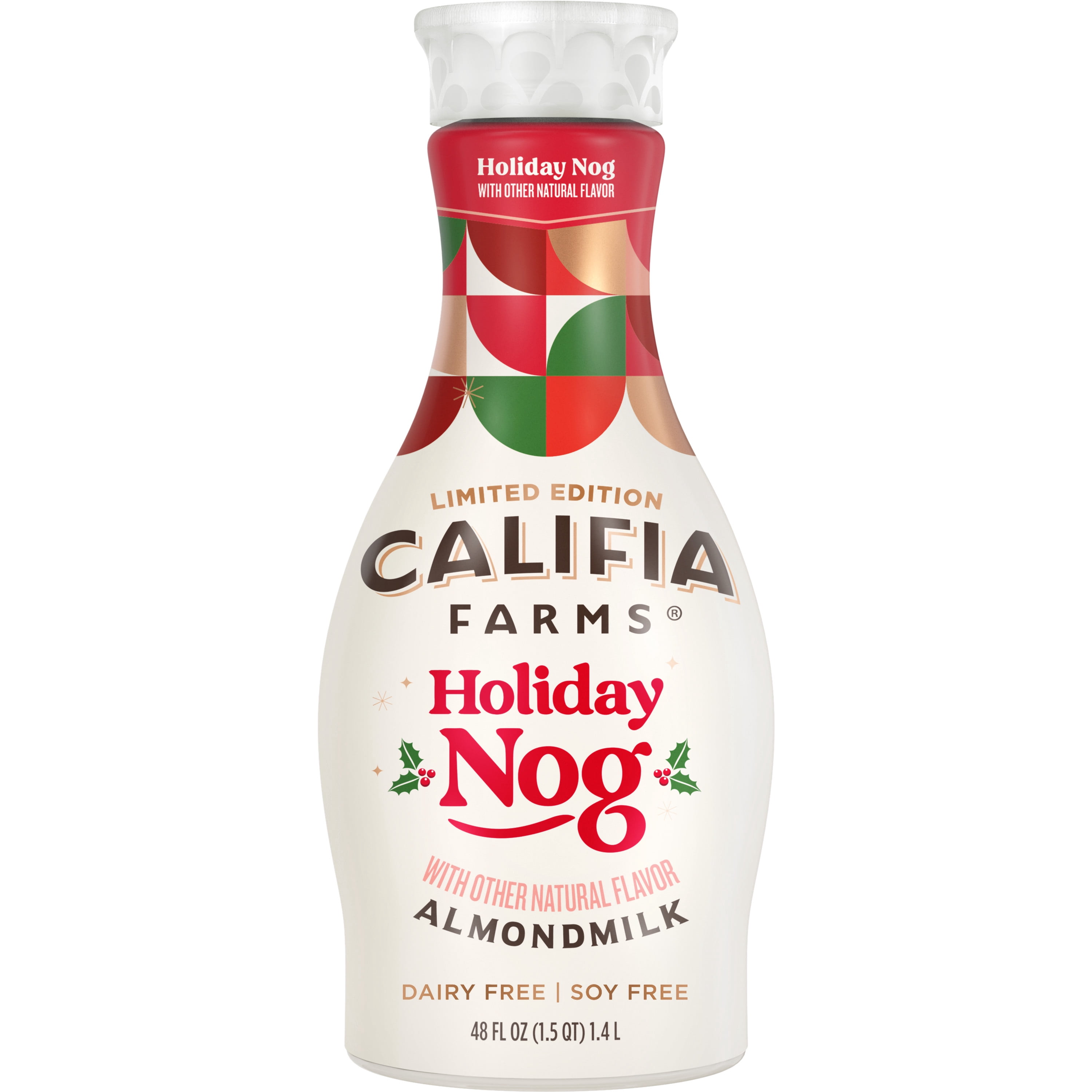 Califia Farms Dairy Free, Holiday Nog Seasonal Almond Milk Egg Nog, 48