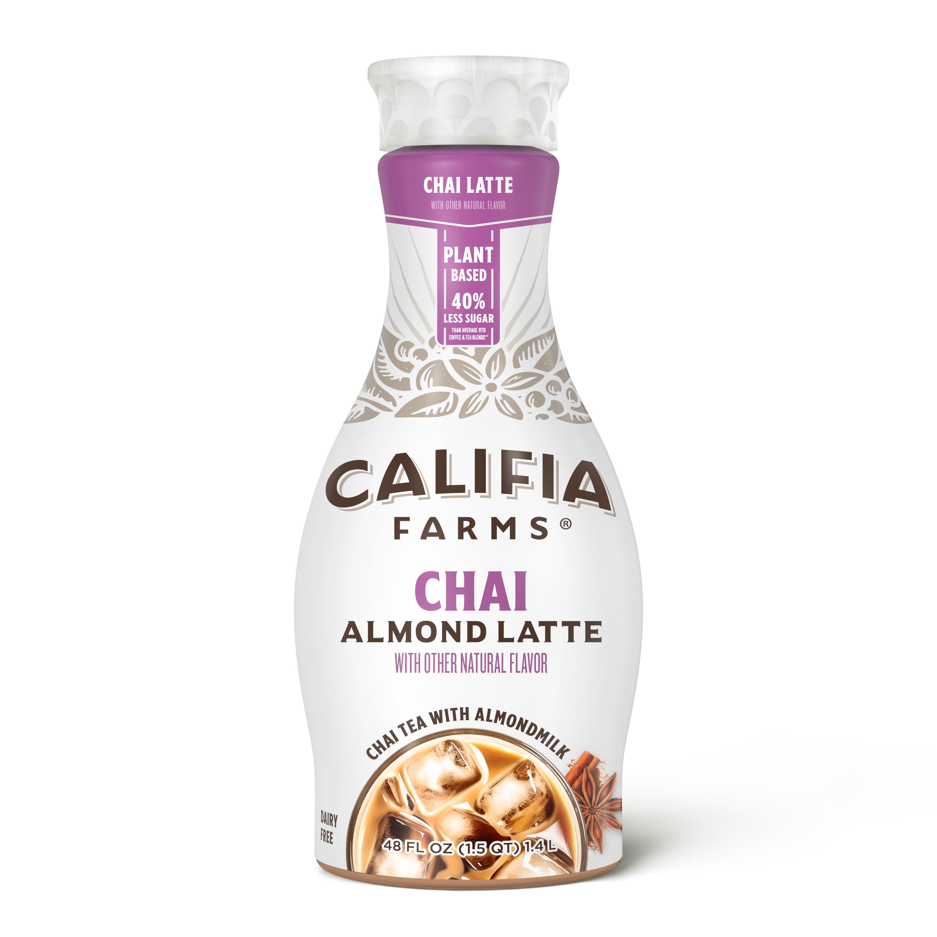 Califia Farms, Dairy and Soy Free, Chai Tea Almond Latte, 48 fl oz Bottle