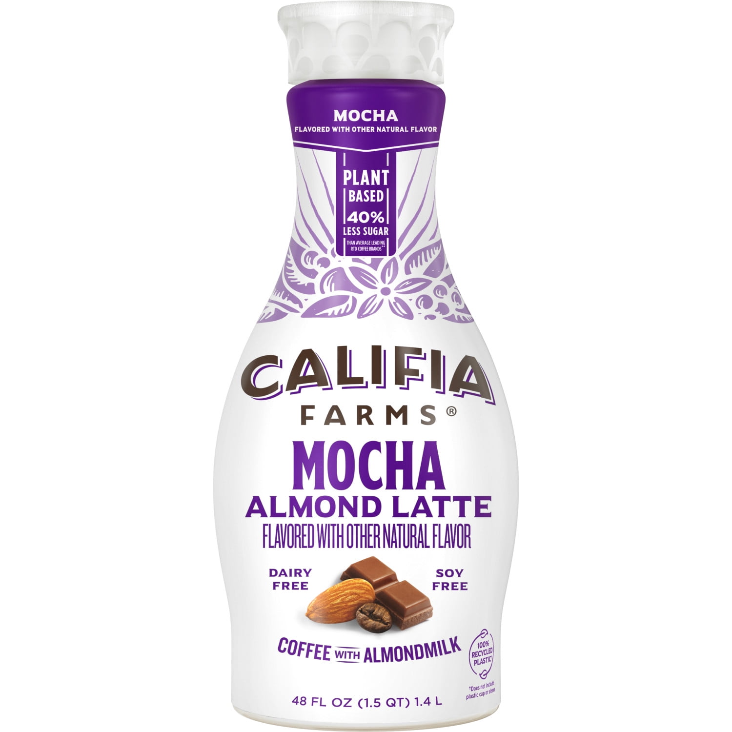 Califia Farms Mocha Almond Milk Latte, Dairy-Free, Refrigerated, 48 fl oz