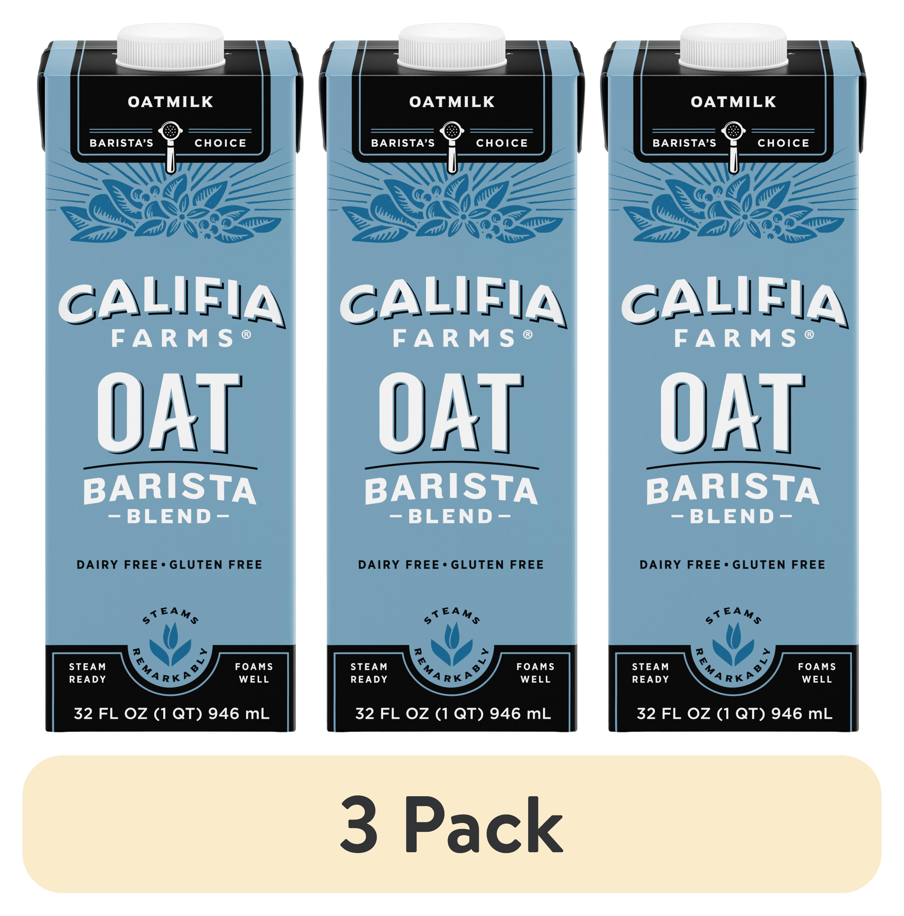 (3 pack) Califia Farms Dairy Free, Oat Barista Blend Oat Milk, 32 fl oz