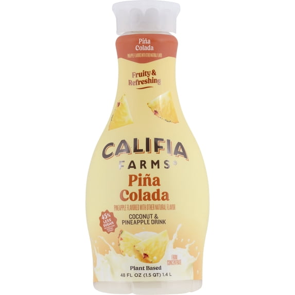 Califia Farms, Plant Based Piña Colada Refresher, 48 fl oz Plastic Bottle