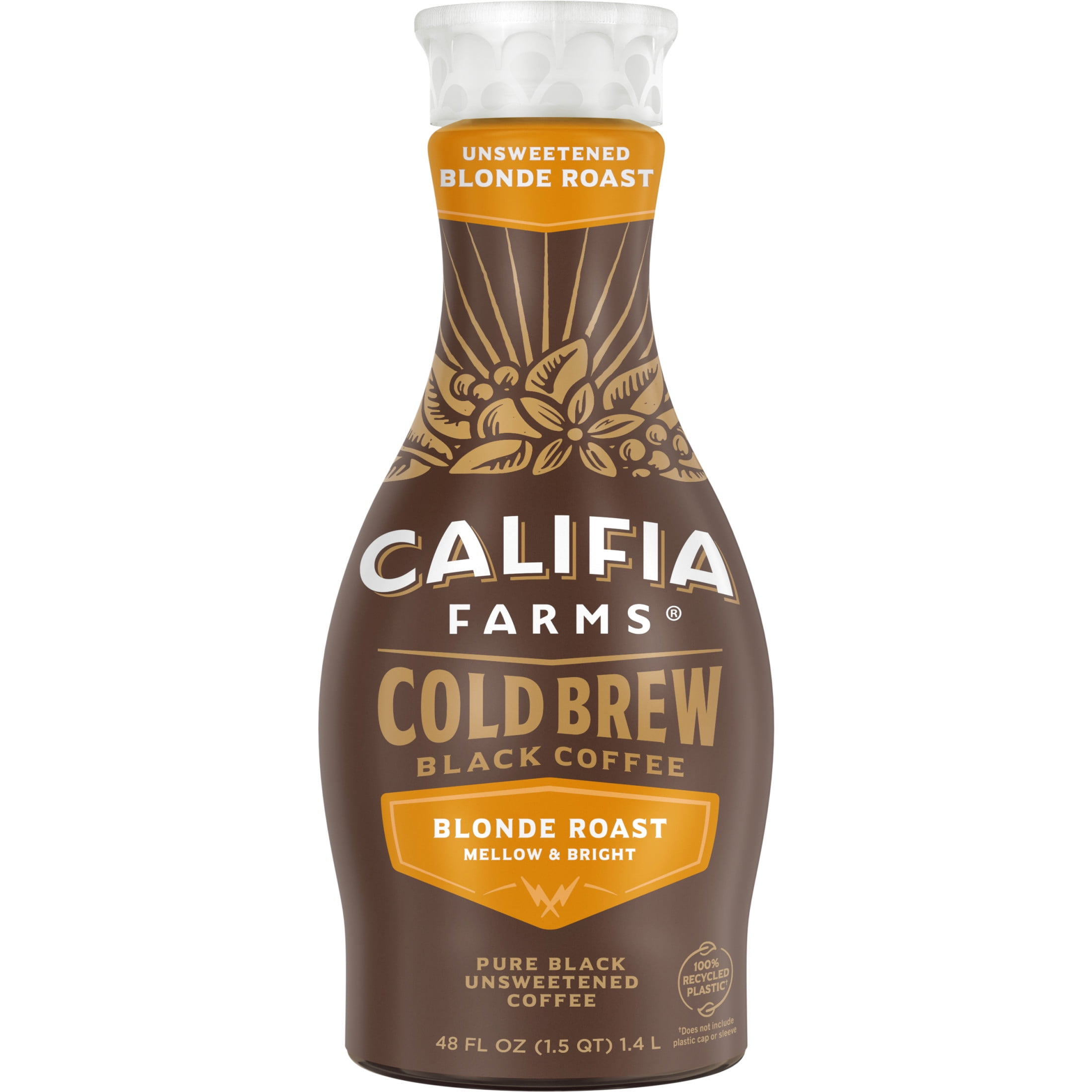 Califia Farms Pure Black Blonde Roast Cold Brew Coffee 48 Fluid Ounces
