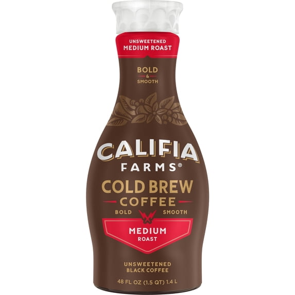 Califia Farms Pure Black Medium Roast Cold Brew Coffee 48 Fluid Ounces