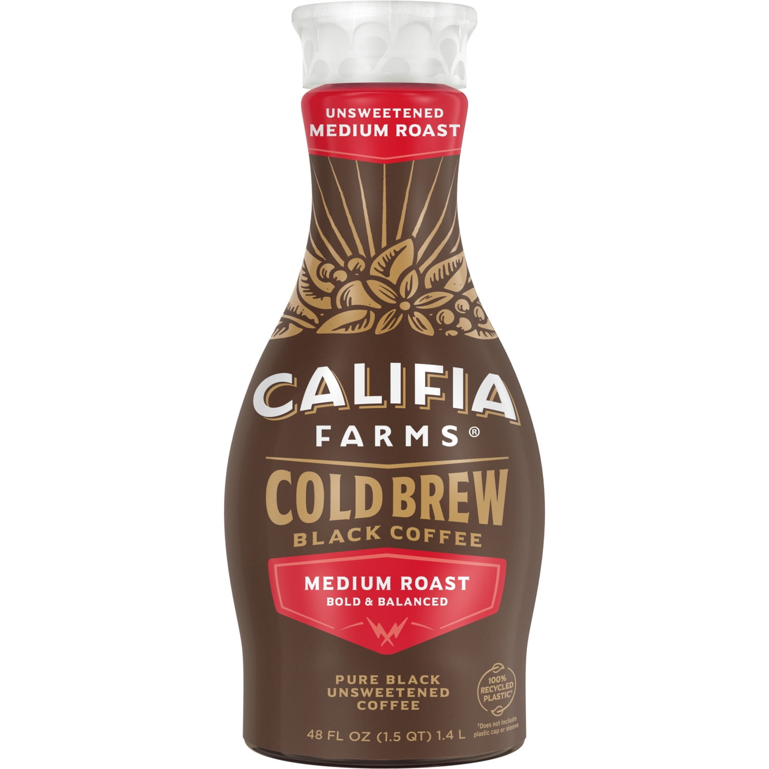 Califia Farms Pure Black Medium Roast Cold Brew Coffee 48 Fluid Ounces